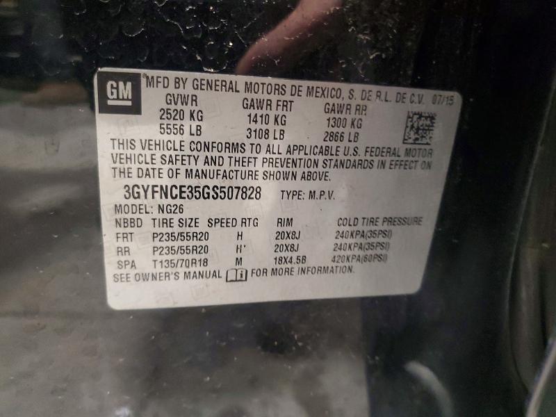 Aukcja sprzedaży 2016 Cadillac Srx, vin: 3GYFNCE35GS507828, numer aukcji: 46282836