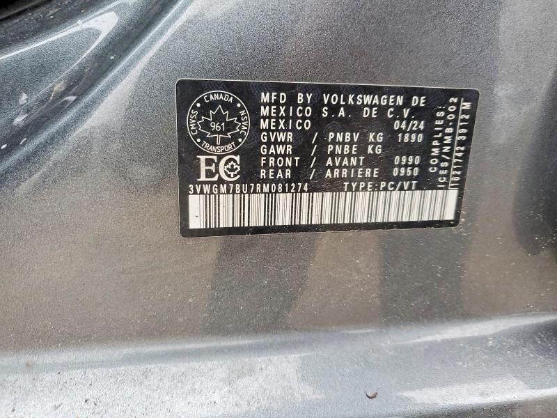 42075666 :رقم المزاد ، 3VWGM7BU7RM081274 vin ، 2024 Volkswagen Jetta مزاد بيع
