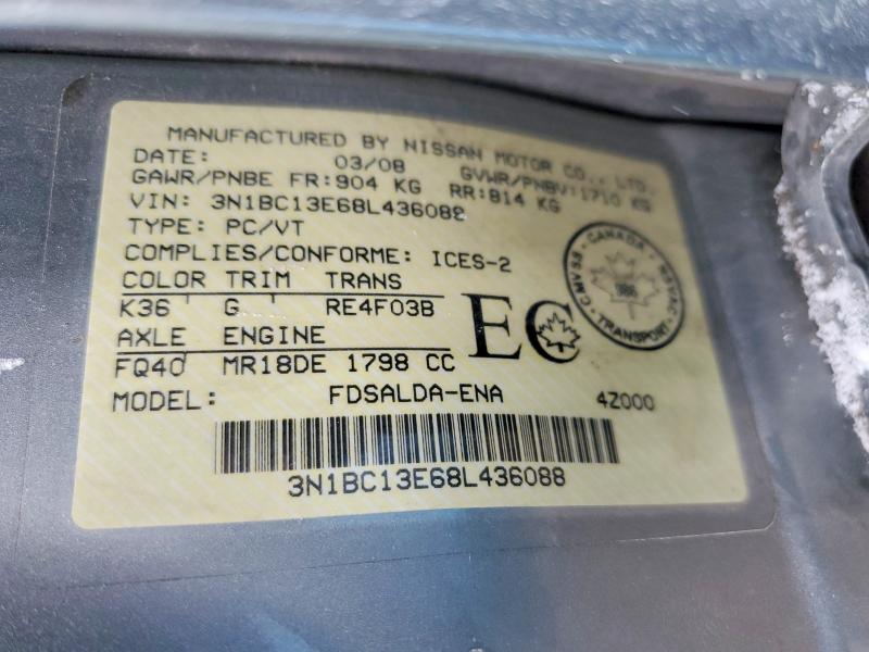 Продажа на аукционе авто 2008 Nissan Versa, vin: 3N1BC13E68L436088, номер лота: 46038516