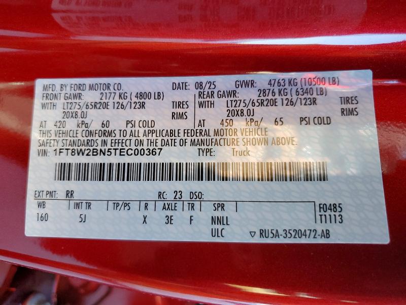 Продажа на аукционе авто 2026 Ford F250, vin: 1FT8W2BN5TEC00367, номер лота: 46568736