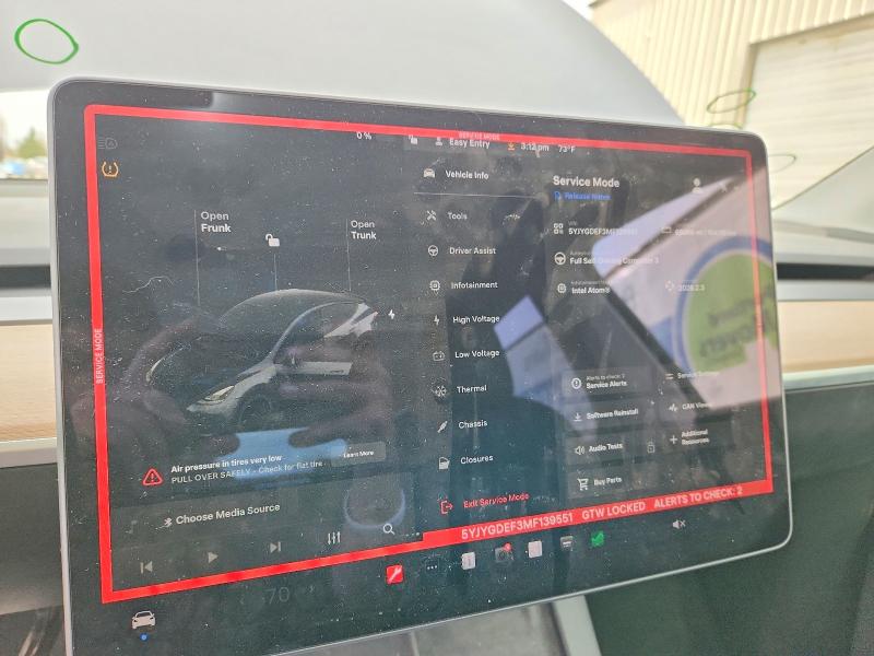 45876566 :رقم المزاد ، 5YJYGDEF3MF139551 vin ، 2021 Tesla Model Y مزاد بيع