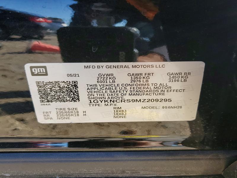 45803736 :رقم المزاد ، 1GYKNCRS9MZ209295 vin ، 2021 Cadillac Xt5 مزاد بيع