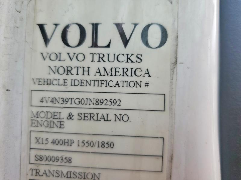 46207476 :رقم المزاد ، 4V4N39TG0JN892592 vin ، 2018 Volvo Vn مزاد بيع