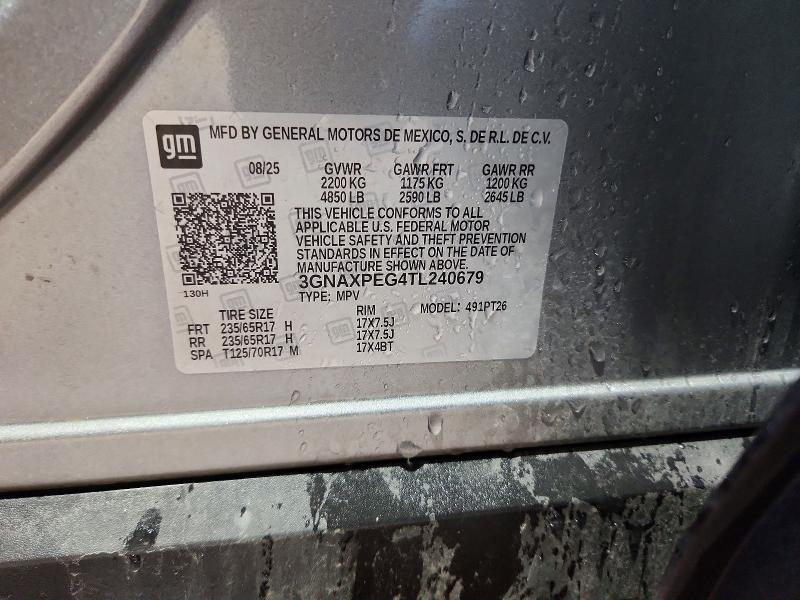 47956756 :رقم المزاد ، 3GNAXPEG4TL240679 vin ، 2026 Chevrolet Equinox مزاد بيع