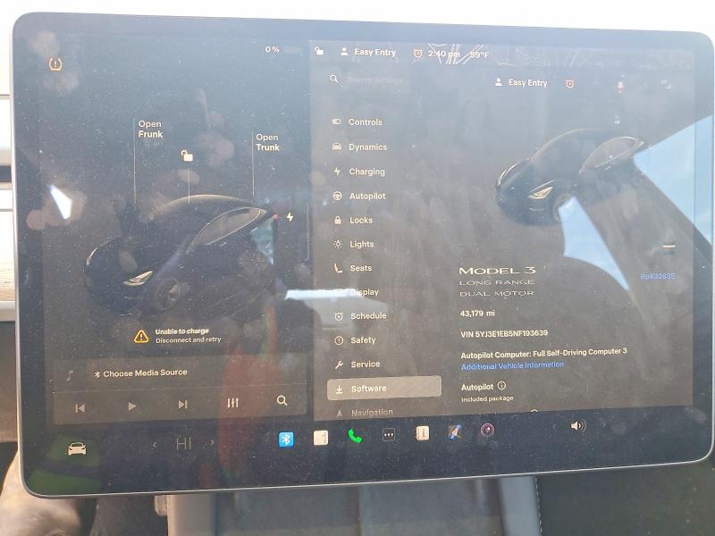 Aukcja sprzedaży 2022 Tesla Model 3, vin: 5YJ3E1EB5NF193639, numer aukcji: 78358005