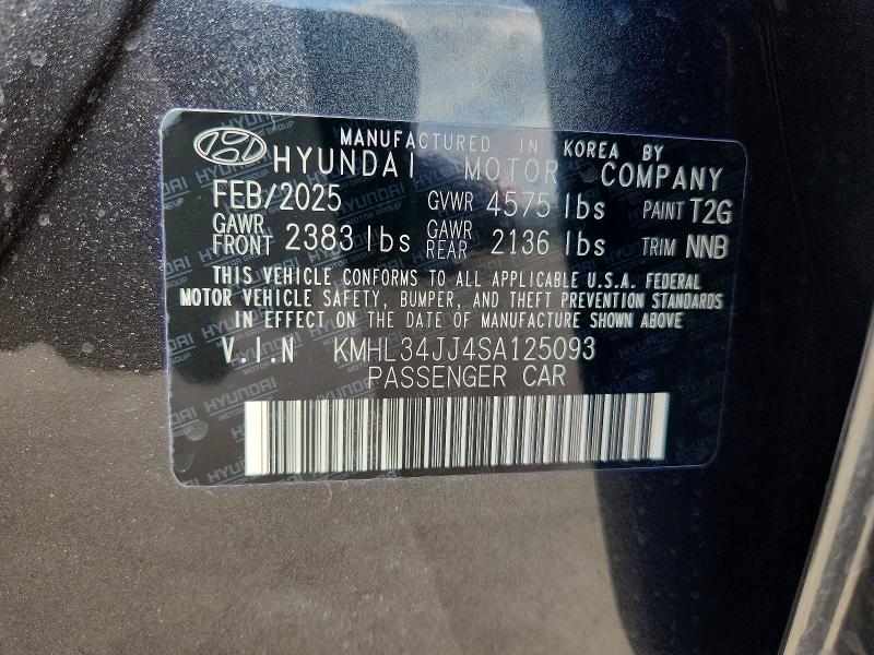 Продаж на аукціоні авто 2025 Hyundai Sonata Hybrid, vin: KMHL34JJ4SA125093, номер лоту: 41929526