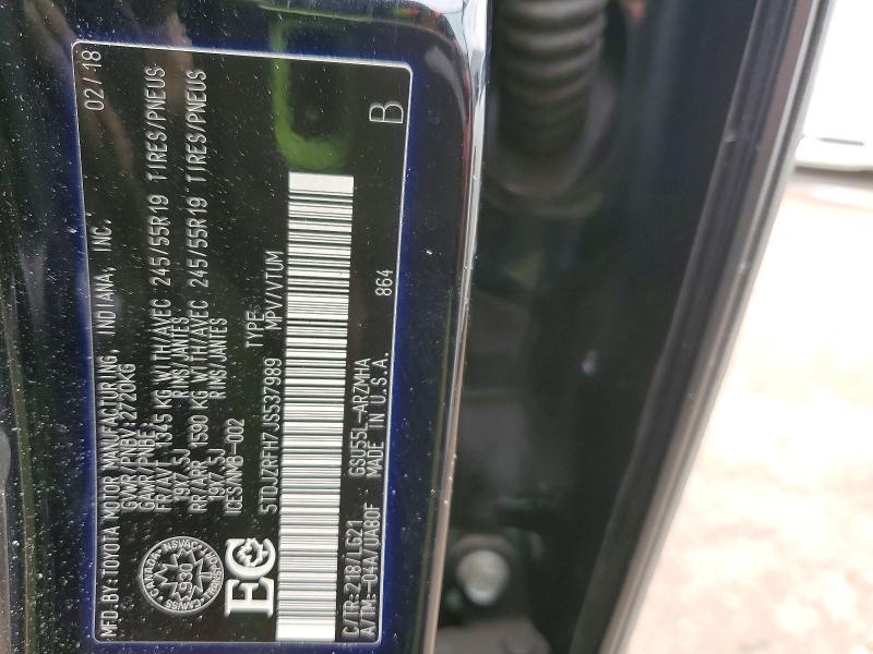 Aukcja sprzedaży 2018 Toyota Highlander, vin: 5TDJZRFH7JS537989, numer aukcji: 46393706