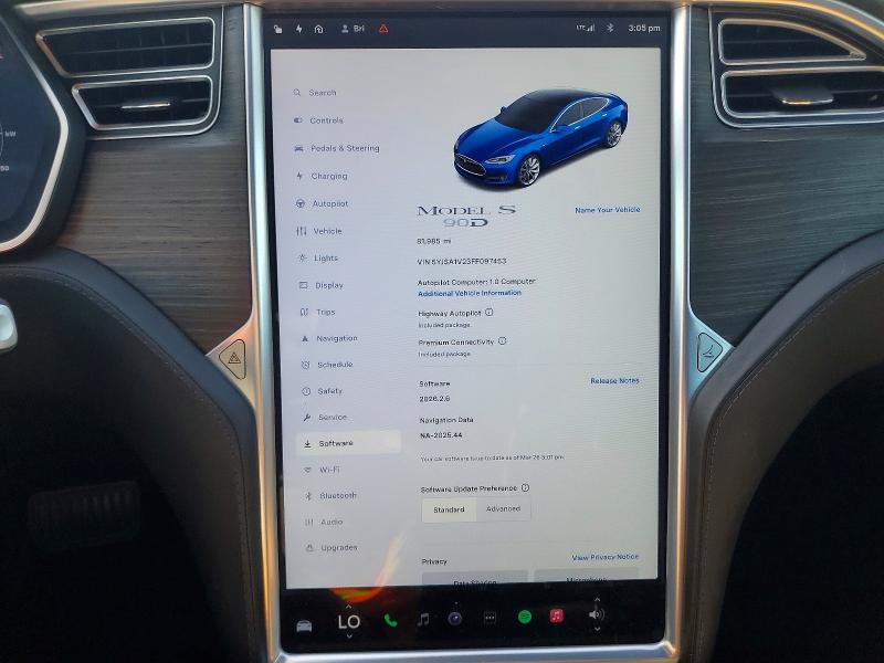 47655356 :رقم المزاد ، 5YJSA1V23FF097453 vin ، 2015 Tesla Model S مزاد بيع