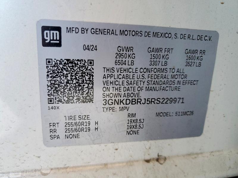 Aukcja sprzedaży 2024 Chevrolet Blazer, vin: 3GNKDBRJ5RS229971, numer aukcji: 47724426
