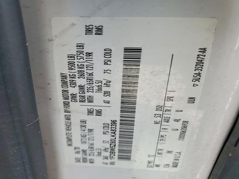Продаж на аукціоні авто 2020 Ford Transit, vin: 1FDBW5Z80LKA83396, номер лоту: 79965605