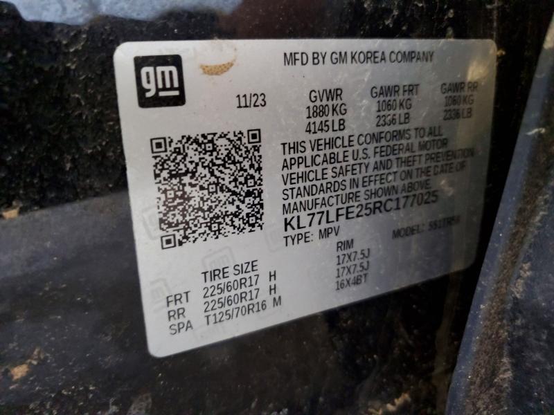 Aukcja sprzedaży 2024 Chevrolet Trax, vin: KL77LFE25RC177025, numer aukcji: 46380496