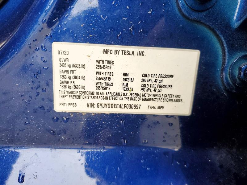 Aukcja sprzedaży 2020 Tesla Model Y, vin: 5YJYGDEE4LF030697, numer aukcji: 47554336