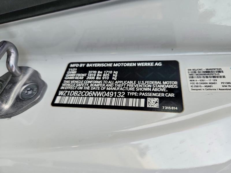 Продаж на аукціоні авто 2022 Toyota Gr Supra, vin: WZ1DB2C06NW049132, номер лоту: 47658256