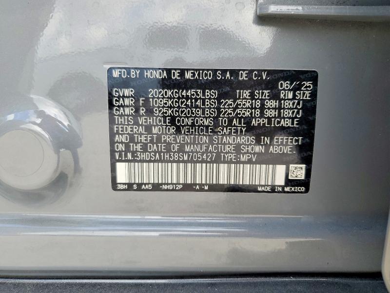 2025 Acura Adx მანქანა იყიდება აუქციონზე, vin: 3HDSA1H38SM705427, აუქციონის ნომერი: 47379646