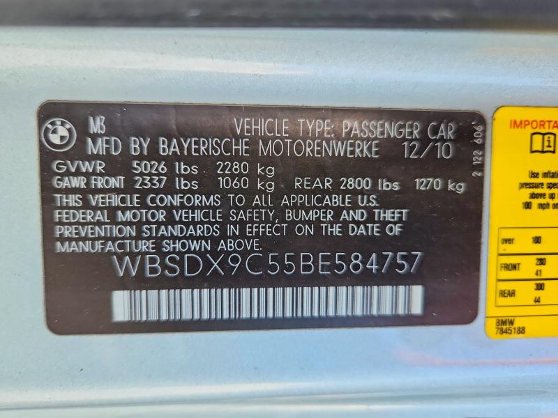 Продажа на аукционе авто 2011 Bmw M3, vin: WBSDX9C55BE584757, номер лота: 41877546