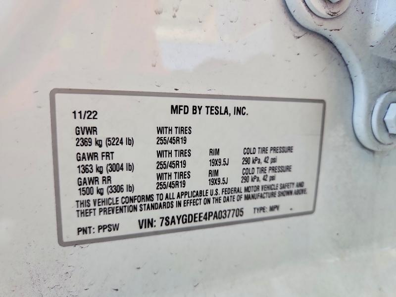 47180826 :رقم المزاد ، 7SAYGDEE4PA037705 vin ، 2023 Tesla Model Y مزاد بيع
