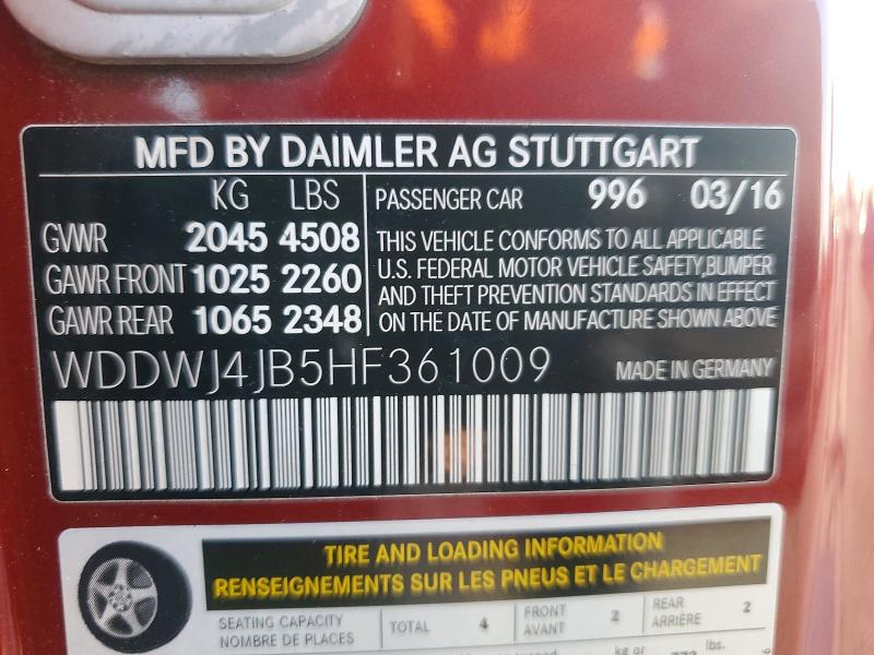 Aukcja sprzedaży 2017 Mercedes-benz C, vin: WDDWJ4JB5HF361009, numer aukcji: 47778876