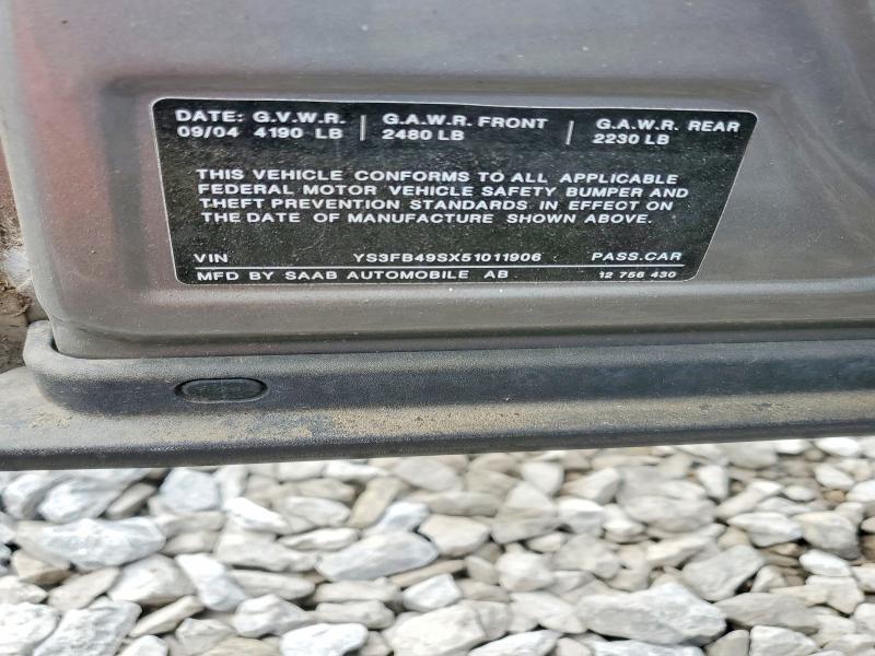 Aukcja sprzedaży 2005 Saab 9-3, vin: YS3FB49SX51011906, numer aukcji: 48113726