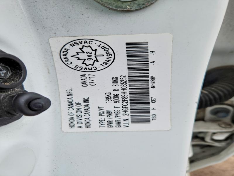 Aukcja sprzedaży 2017 Honda Civic, vin: 2HGFC2F89HH035252, numer aukcji: 79693615