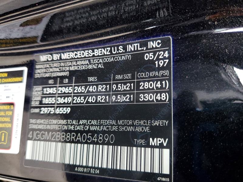 Продажа на аукционе авто 2024 Mercedes-benz Eqe Suv, vin: 4JGGM2BB8RA054890, номер лота: 48165186