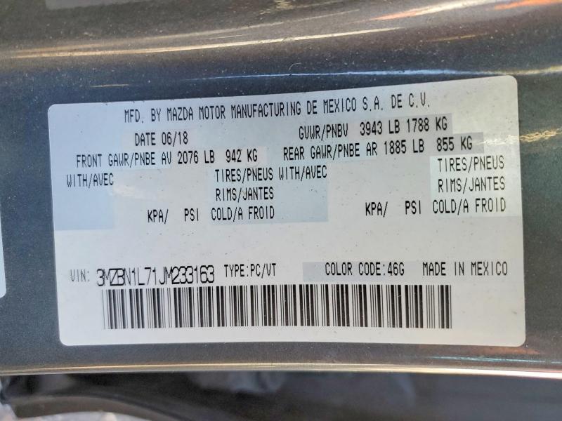 Продажа на аукционе авто 2018 Mazda Mazda3 Sport Gs Sky, vin: 3MZBN1L71JM233163, номер лота: 78956355