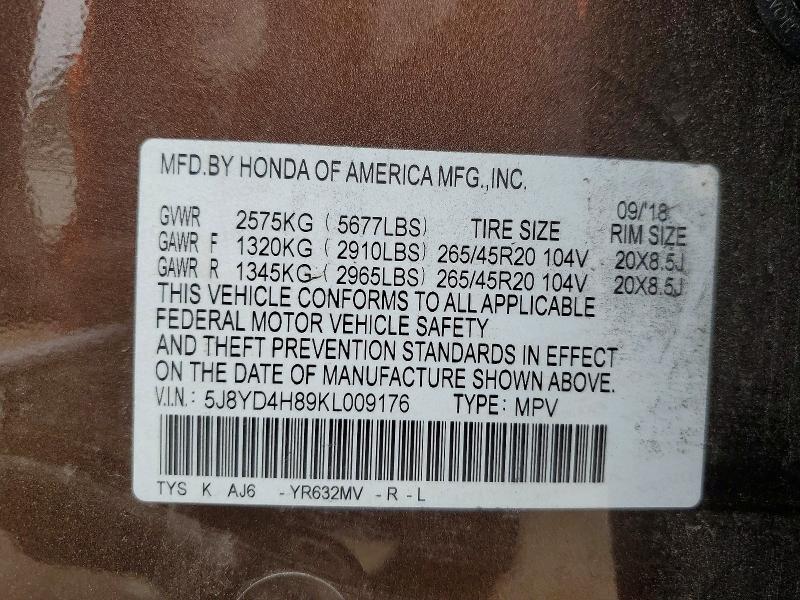 Aukcja sprzedaży 2019 Acura Mdx, vin: 5J8YD4H89KL009176, numer aukcji: 78972345