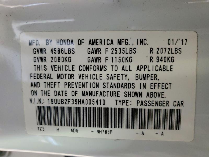 48112016 :رقم المزاد ، 19UUB2F39HA005410 vin ، 2017 Acura Tlx مزاد بيع