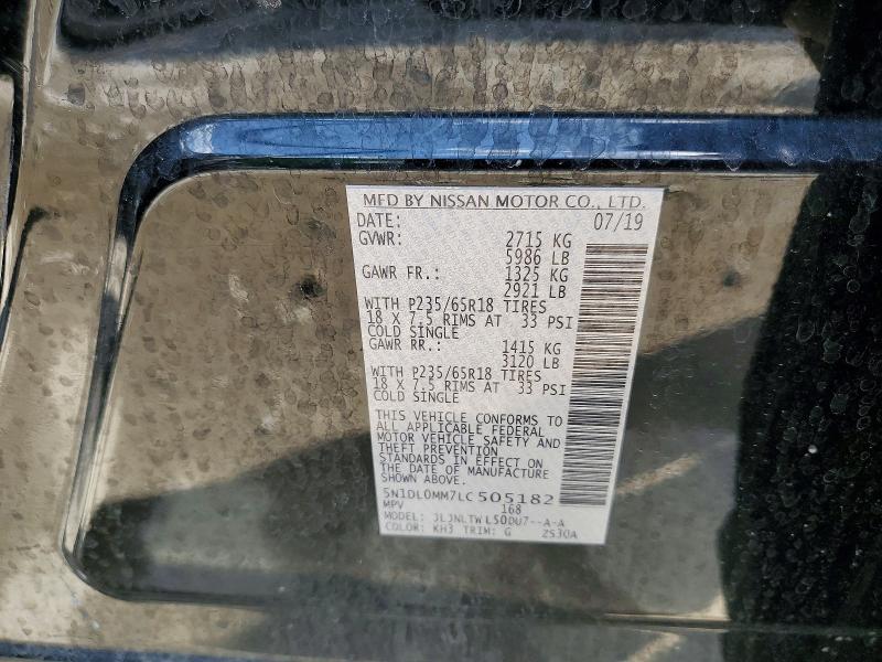 2020 Infiniti Qx60 მანქანა იყიდება აუქციონზე, vin: 5N1DL0MM7LC505182, აუქციონის ნომერი: 79913765