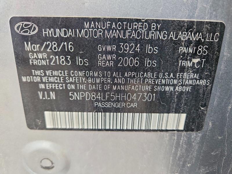 Aukcja sprzedaży 2017 Hyundai Elantra, vin: 5NPD84LF5HH047301, numer aukcji: 79926725