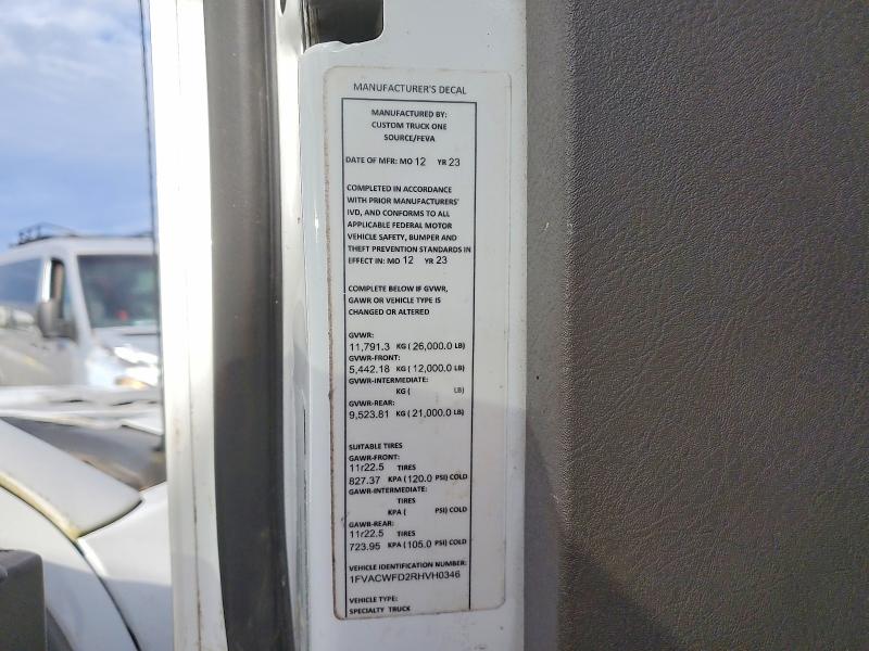 42023226 :رقم المزاد ، 1FVACWFD2RHVH0346 vin ، 2024 Freightliner M2 مزاد بيع