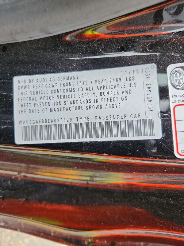 2014 Audi S5 მანქანა იყიდება აუქციონზე, vin: WAUCGAFR8EA035629, აუქციონის ნომერი: 47054096