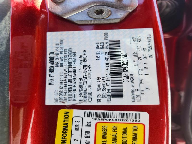 2014 Ford Fusion მანქანა იყიდება აუქციონზე, vin: 3FA6P0K98ER201580, აუქციონის ნომერი: 47315436