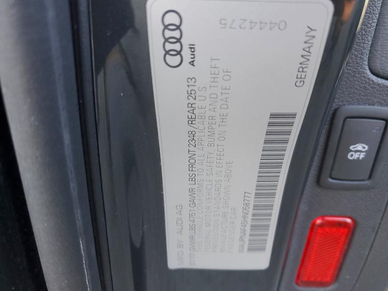 46649546 :رقم المزاد ، WAUPNAF45HN058777 vin ، 2017 Audi A4 مزاد بيع
