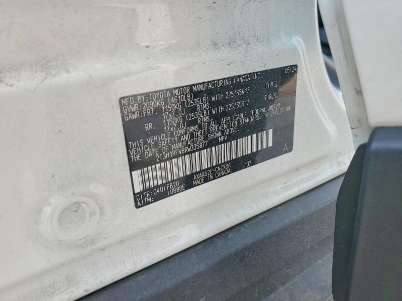 Продажа на аукционе авто 2024 Toyota Rav4, vin: 2T3H1RFV8RW335877, номер лота: 47537676