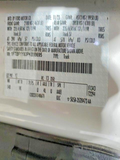 45638116 :رقم المزاد ، 1FTBF1Y83PKB99695 vin ، 2023 Ford Transit مزاد بيع