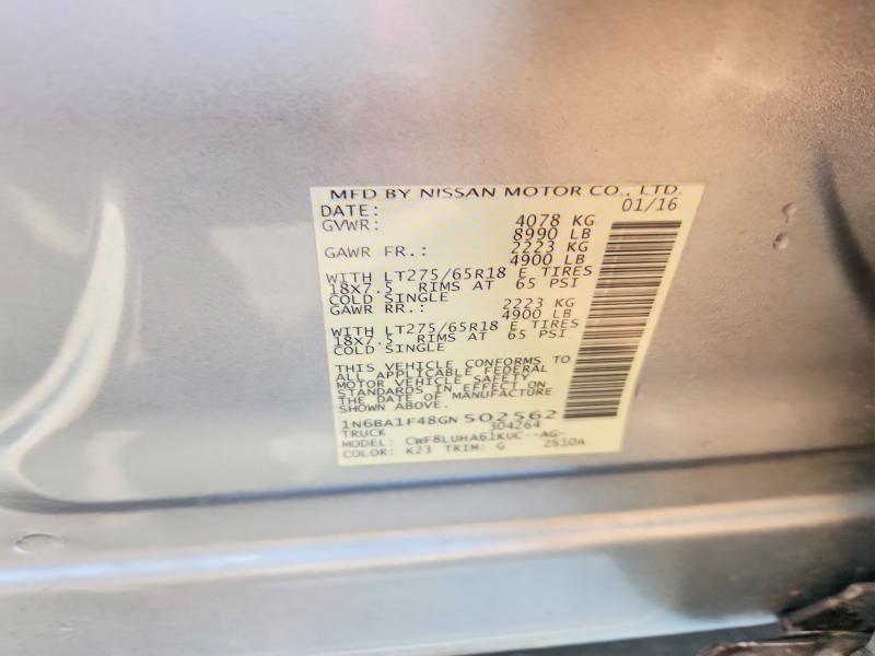 Aukcja sprzedaży 2016 Nissan Titan Xd, vin: 1N6BA1F48GN502562, numer aukcji: 47962706