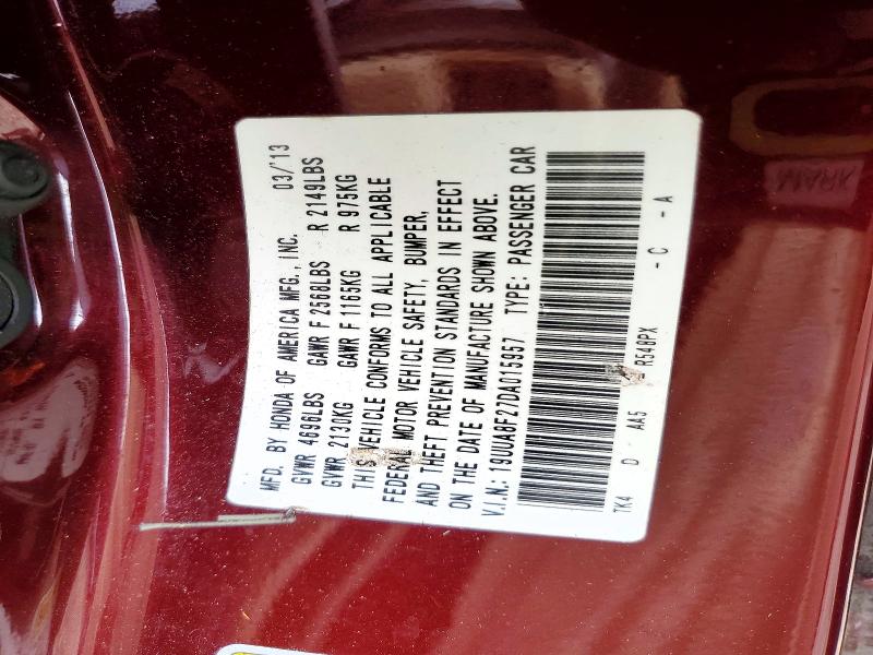 Aukcja sprzedaży 2013 Acura Tl, vin: 19UUA8F27DA015957, numer aukcji: 45572206