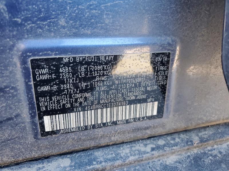 Продажа на аукционе авто 2014 Subaru Outback, vin: 4S4BRBCC1E3274163, номер лота: 41788586