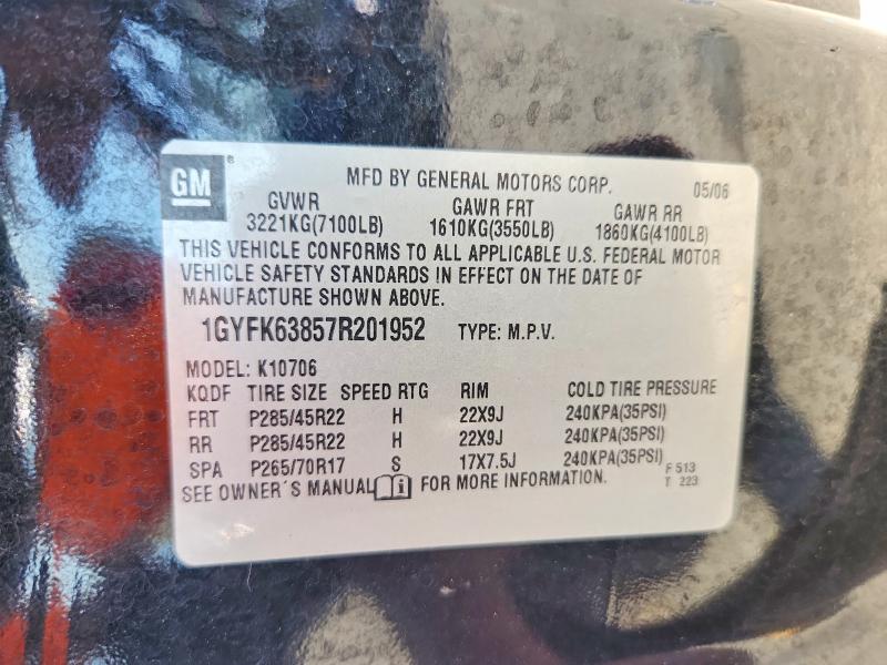 2007 Cadillac Escalade მანქანა იყიდება აუქციონზე, vin: 1GYFK63857R201952, აუქციონის ნომერი: 46028666