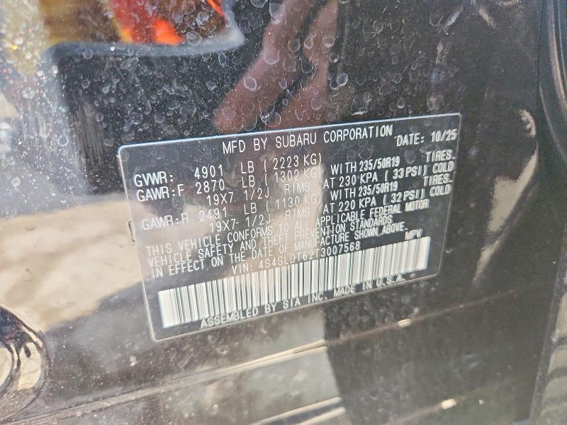 Aukcja sprzedaży 2026 Subaru Forester, vin: 4S4SLDT62T3007568, numer aukcji: 79971365