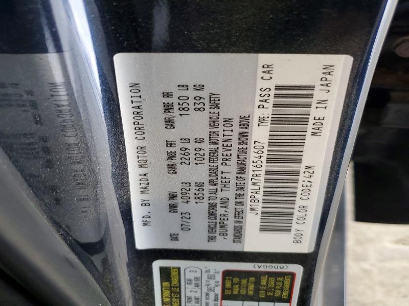 2024 Mazda 3 მანქანა იყიდება აუქციონზე, vin: JM1BPALM7R1654607, აუქციონის ნომერი: 47519976