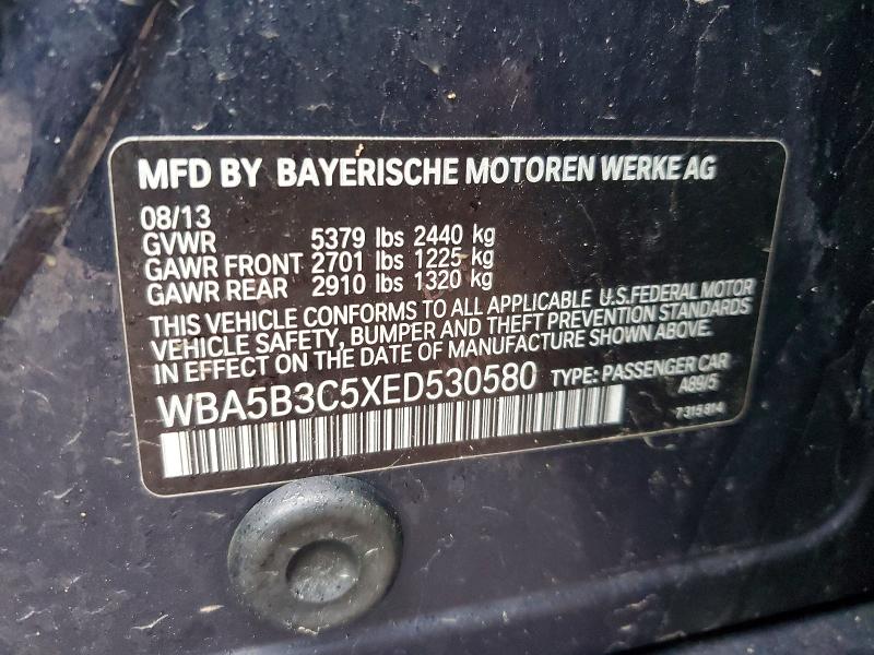 2014 Bmw 535 მანქანა იყიდება აუქციონზე, vin: WBA5B3C5XED530580, აუქციონის ნომერი: 79734175