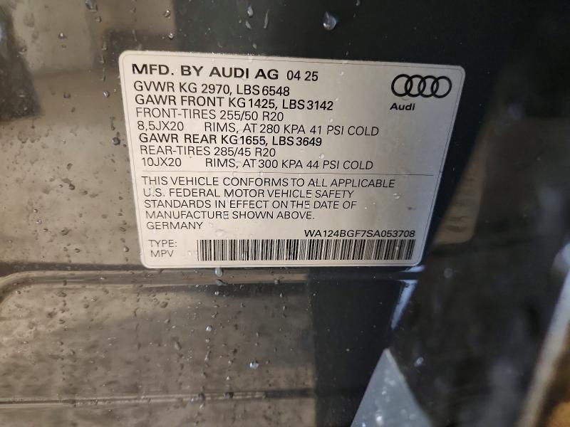 Продаж на аукціоні авто 2025 Audi Q6 E-tron, vin: WA124BGF7SA053708, номер лоту: 41793896