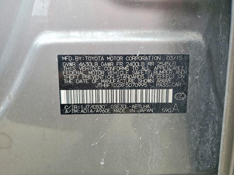 41877416 :رقم المزاد ، JTHBF1D2XF5070995 vin ، 2015 Lexus Is 250 مزاد بيع