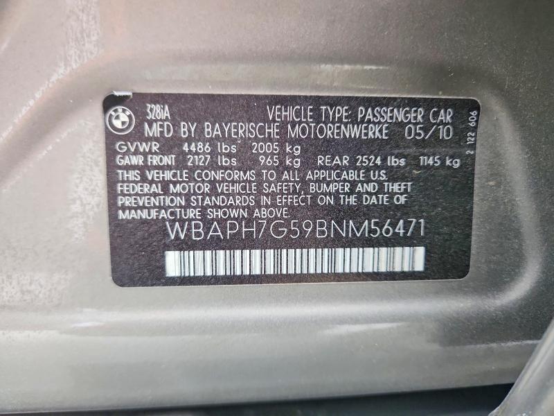 48085176 :رقم المزاد ، WBAPH7G59BNM56471 vin ، 2011 Bmw 328 مزاد بيع