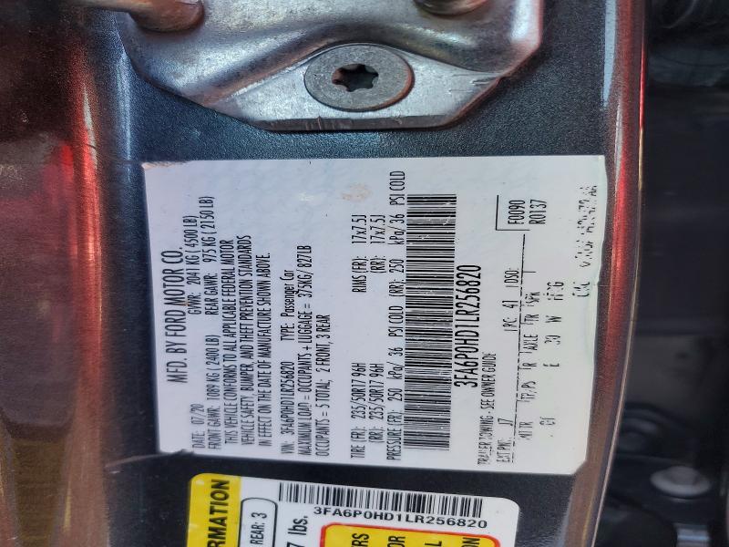 Продажа на аукционе авто 2020 Ford Fusion, vin: 3FA6P0HD1LR256820, номер лота: 41653716