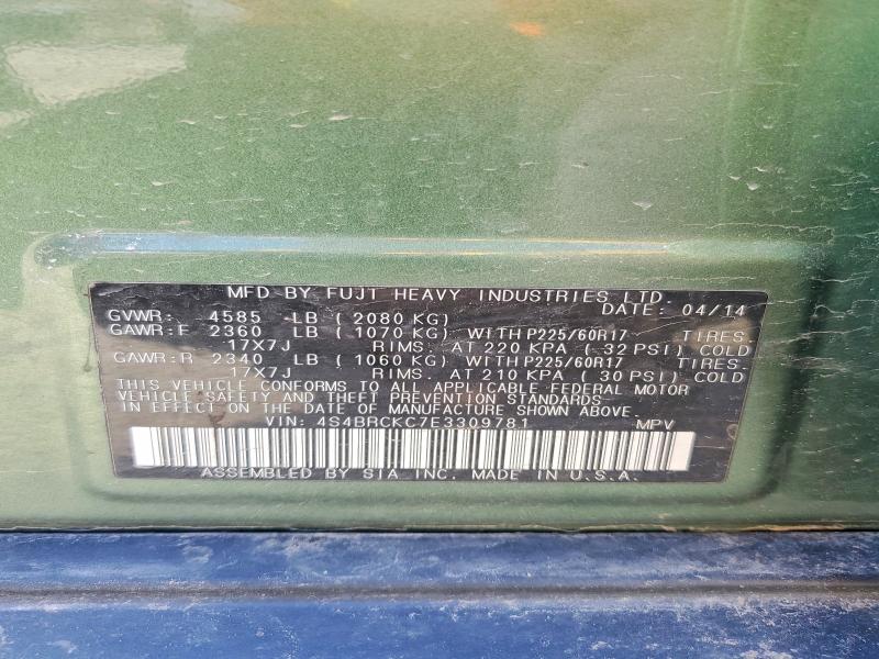 Aukcja sprzedaży 2014 Subaru Outback, vin: 4S4BRCKC7E3309781, numer aukcji: 45849106
