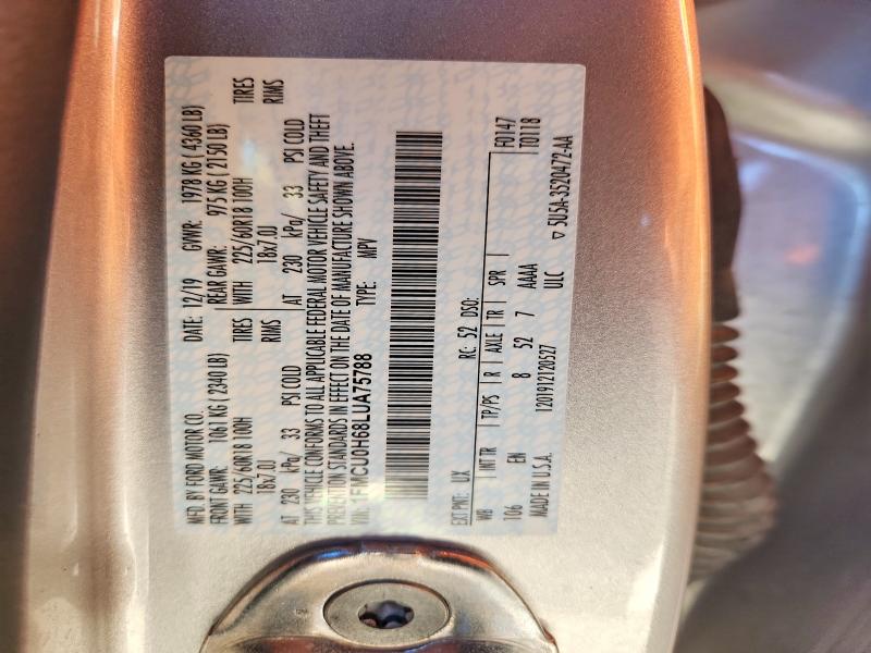 Продаж на аукціоні авто 2020 Ford Escape, vin: 1FMCU0H68LUA75788, номер лоту: 46365626