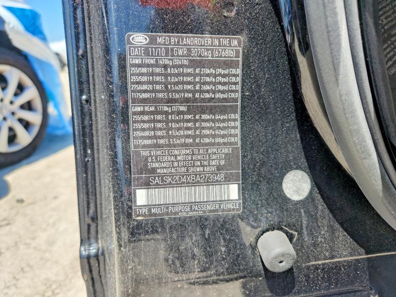 2011 Land Rover Range Rover Sport მანქანა იყიდება აუქციონზე, vin: SALSK2D4XBA273948, აუქციონის ნომერი: 47367726