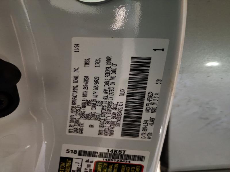 Продаж на аукціоні авто 2025 Toyota Tundra, vin: 5TFMA5DB0SX261419, номер лоту: 41968586